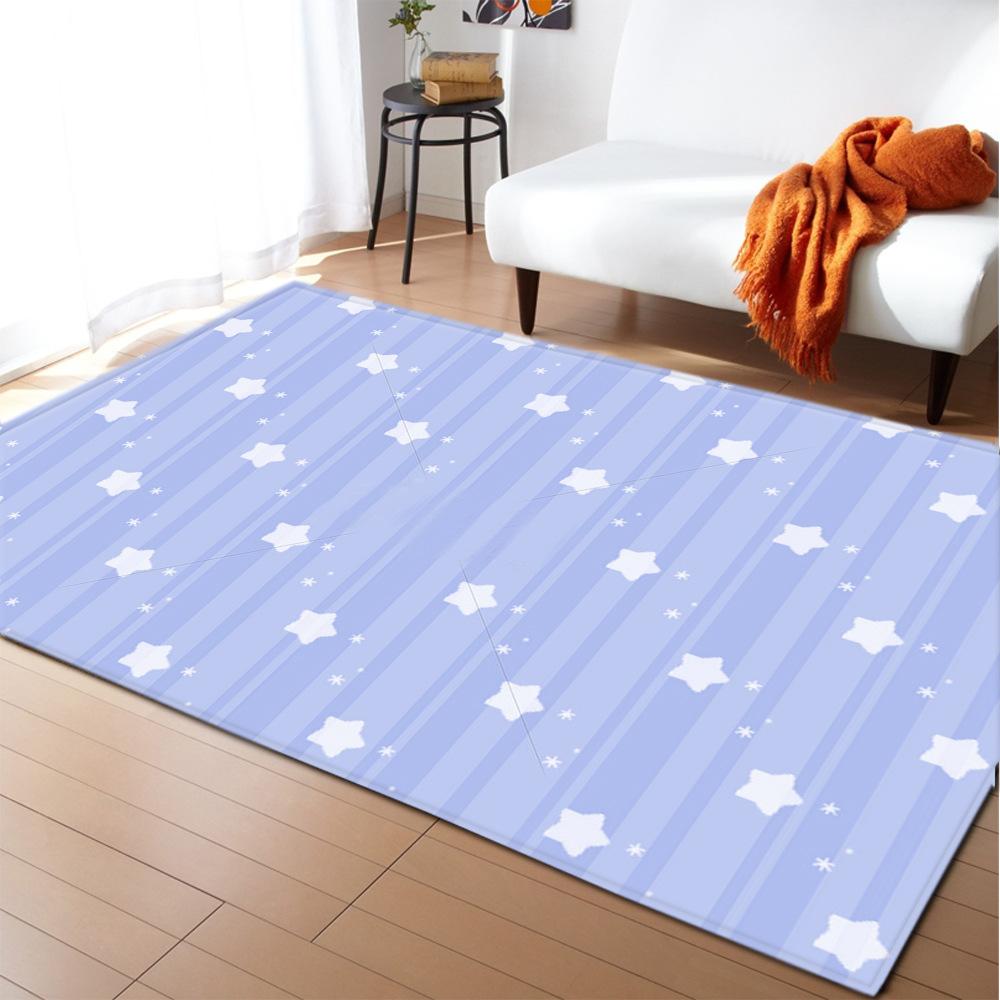 Striped Checked Large Carpet Feather Wind Bedroom Floor Mat