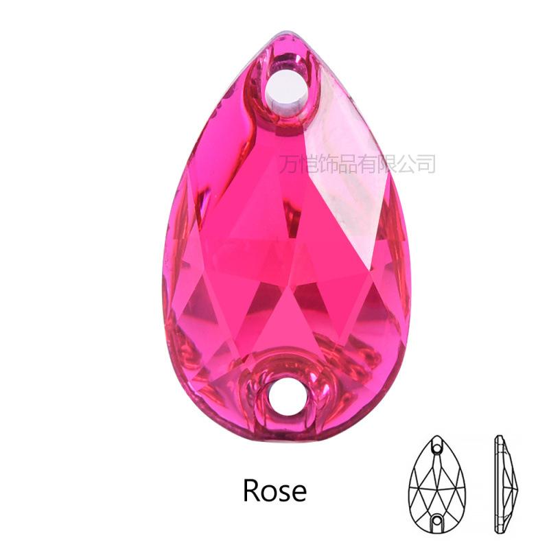 Resin Water Drop Flat Bottom Hand Sewn Drill, Silver Plated Bottom Double Hole Hand Sewn Flat Buckle Diy Clothing Luggage Accessories