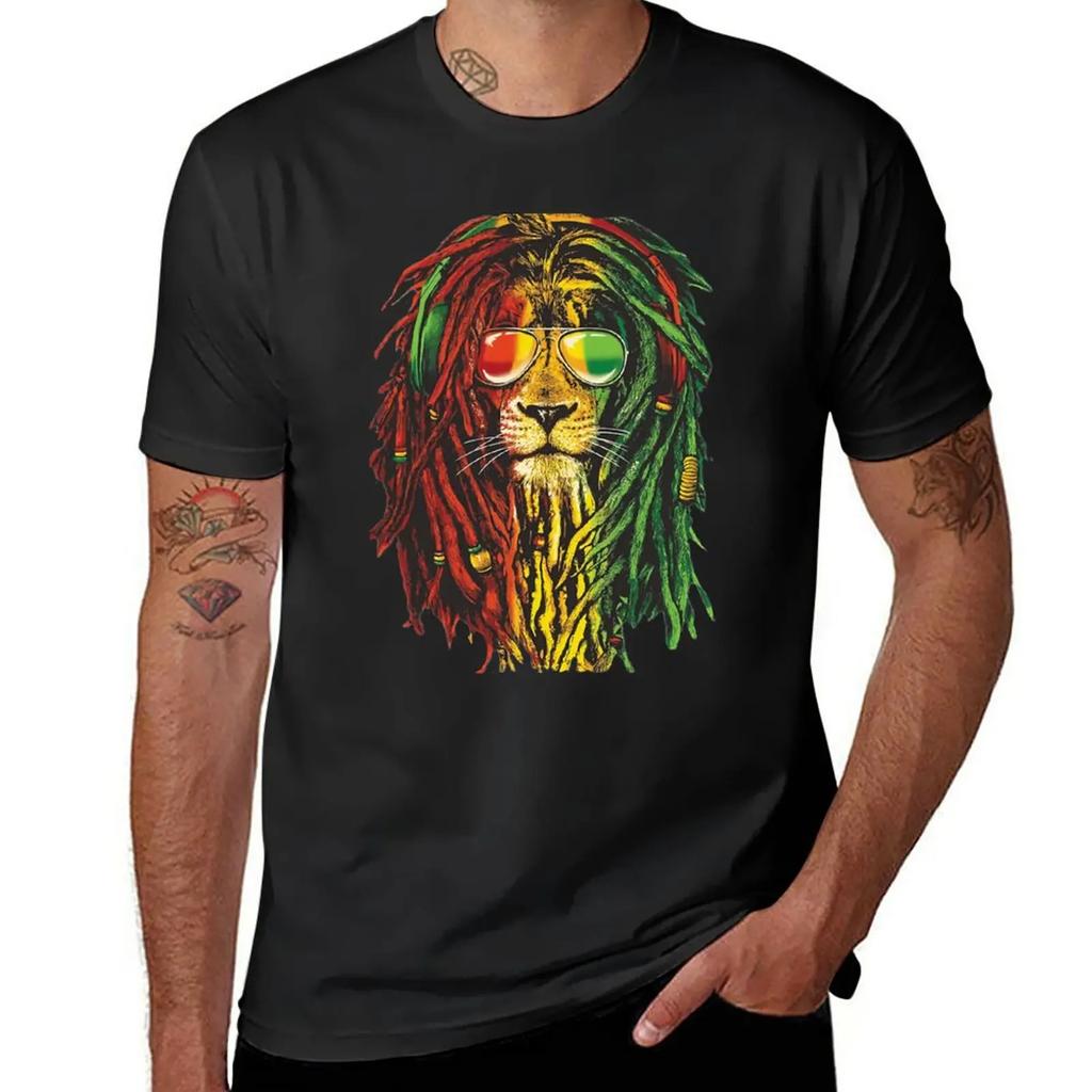 Bob Marley Rasta Lion Art for Reggae Lover T-Shirt funnys Blouse aesthetic clothes new edition mens clothing