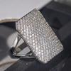 Huitan Sparkling Women Geometric Ring Full Brilliant Cubic Zirconia Fashion Wedding Party Accessories Elegant Luxury Jewelry
