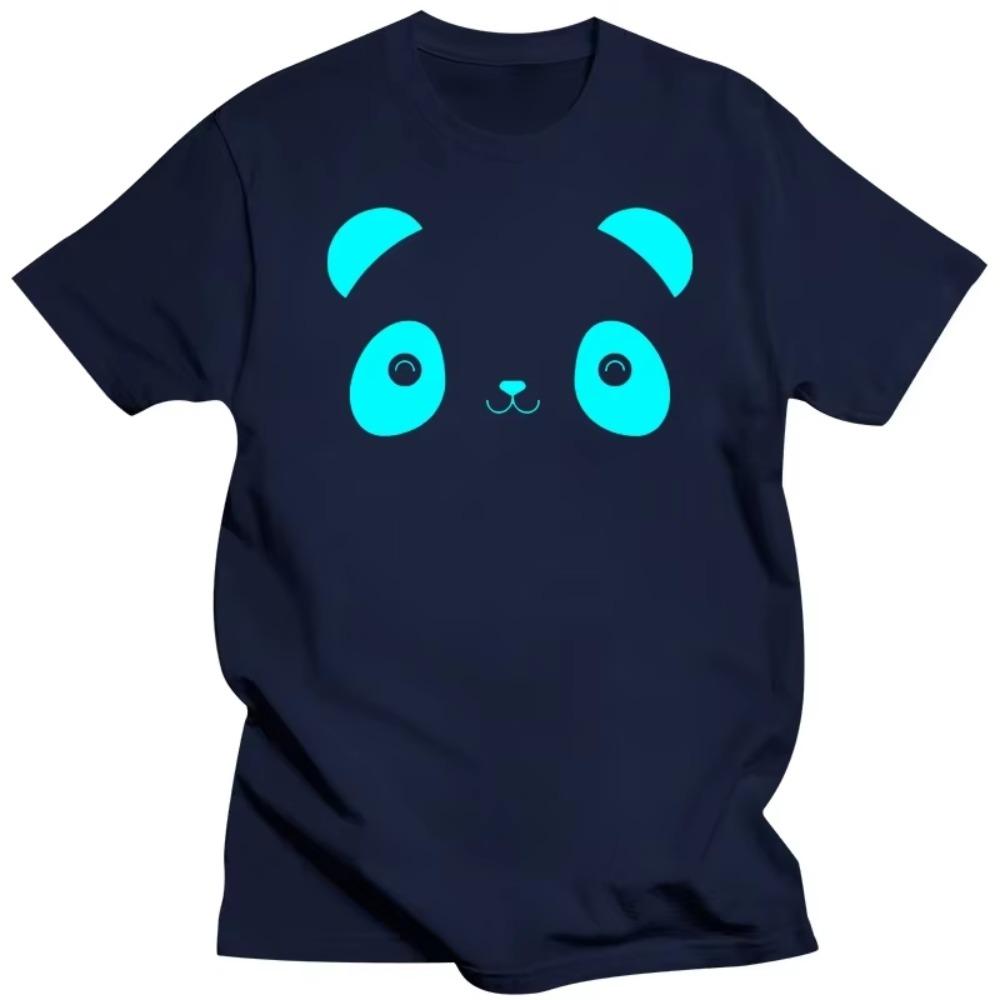 Panda Face Print Men T-shirts Luminous Tshirts Women Men Brand T Shirt Glow In The Dark Novelty Oversized Tee Shirt,drop Ship