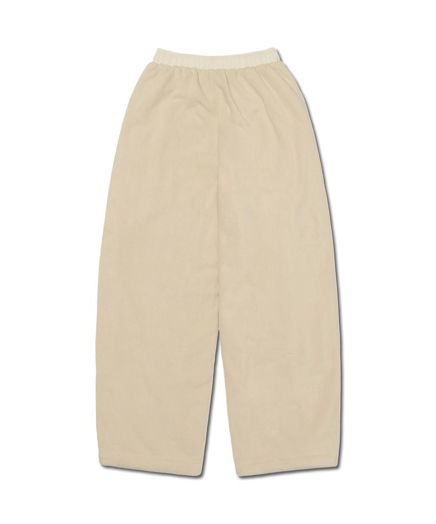 AWOSWEIB Over Shape Fleece Pants - Ivory