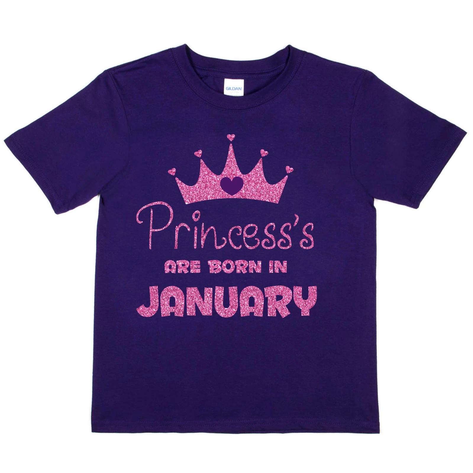 Birthday Girls T-shirt Princess s Born In January Funny Birthday Present Gift M