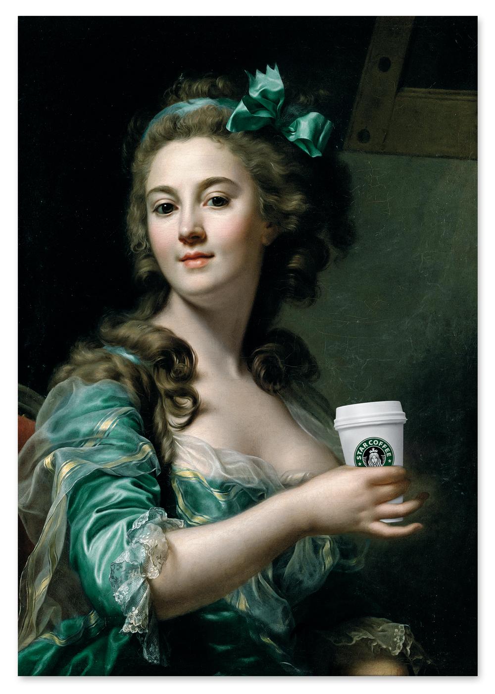 

Plakat pop art dama z kawą 30x40 cm