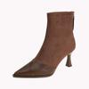 2026 Fall/Winter New Pointed Toe Side Zip Booties Block Heel American Chelsea Skinny Boots