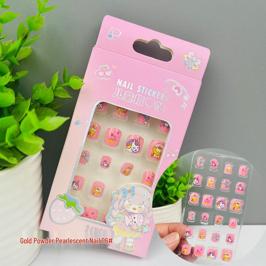 Children's Wearable Custom Nail Stickers - Cute European & American Jelly Glue Fingernail Tips