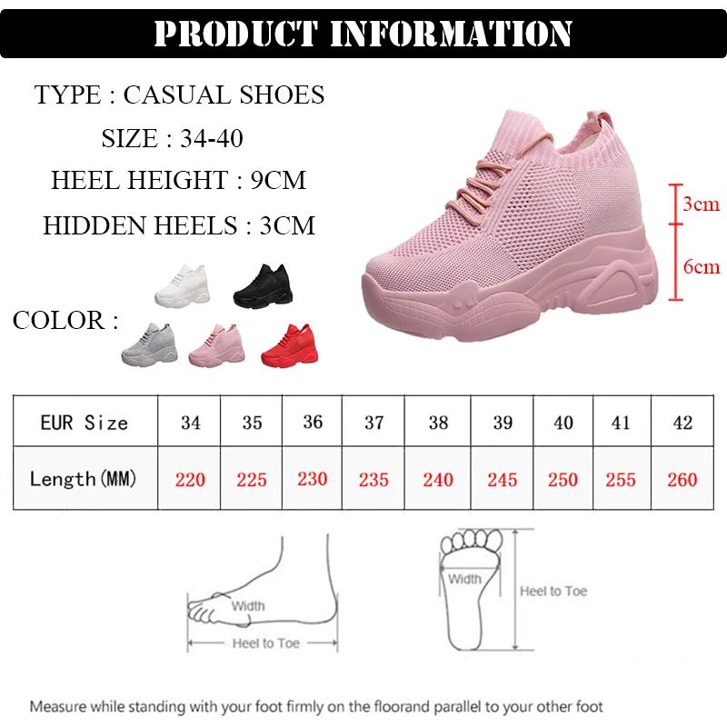 Fashion Rimocy Hidden Heels Platform Sneakers Women Breathable Air Mesh Wedge Sock Shoes Woman 2025 Spring Casual Shoes Zapatos De Mujer
