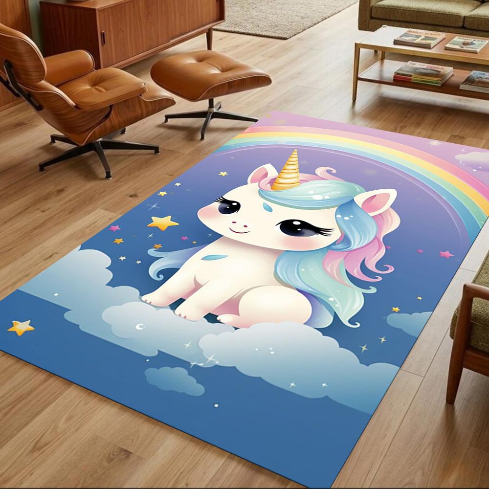 Magical Unicorn Dreamscape Non-Slip Home Carpet Design for Office Decor Living Room Bedroom Gift