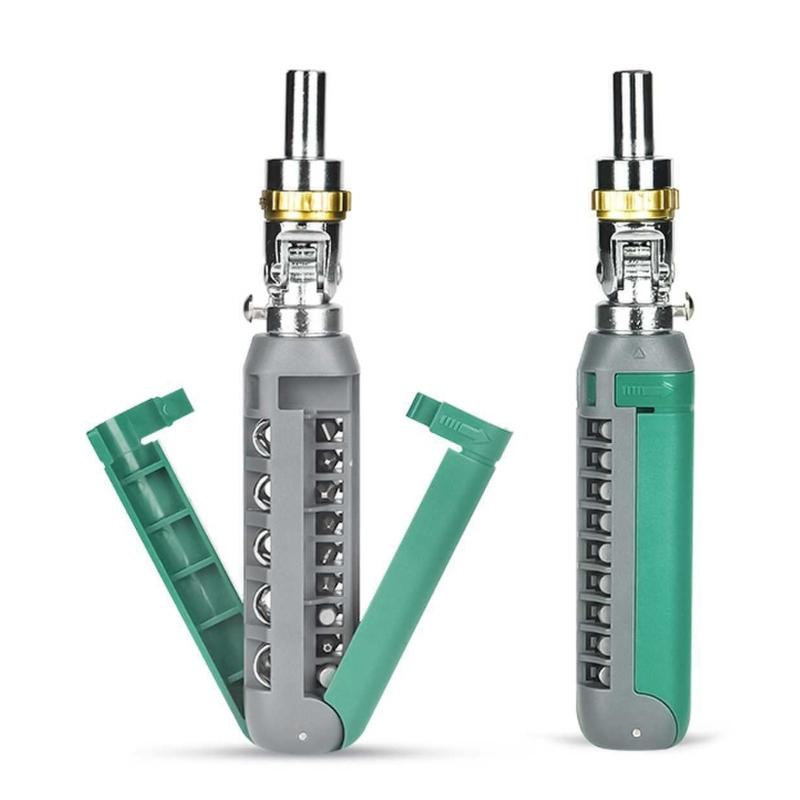Convenient 14 in 1 Magnetic Screwdriver Set Ratcheting, and Adjustable Angle for Furniture, Home Appliances, DIY