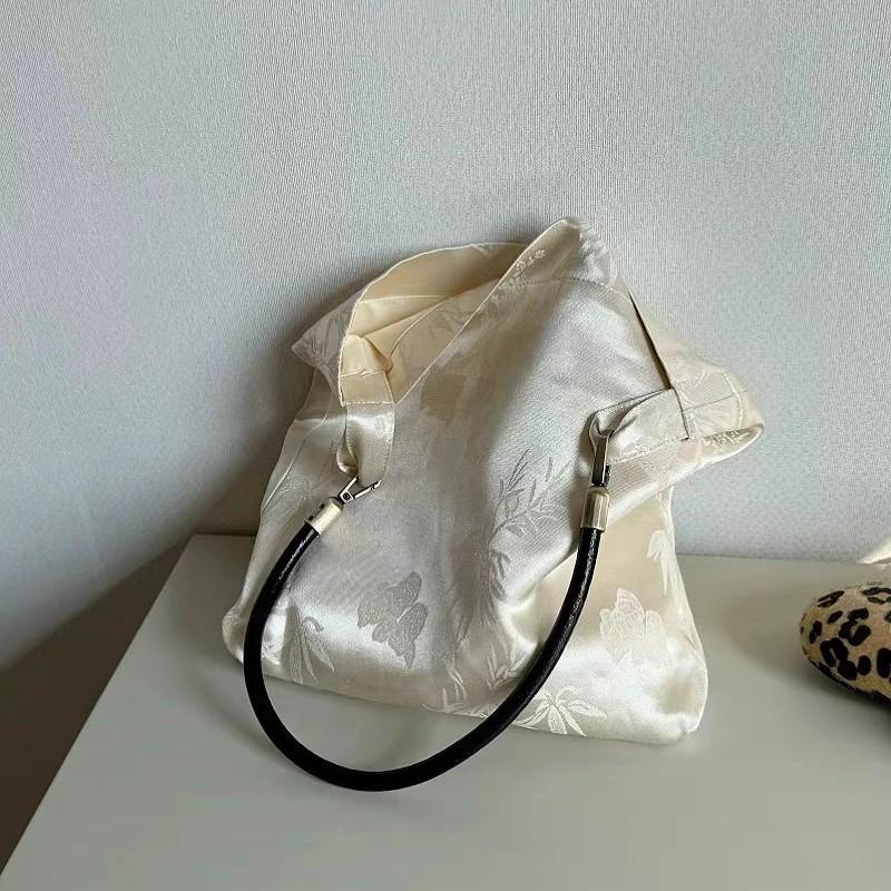 JIAERDI Chinese Style Satin Shoulder Bags Wallets Women Vintage Floral Chic Y2k Underarm Bag Ladies Harajuku Handbag Aesthetic