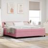 Box Spring Bed with Headboard Pink 200 x 200 cm Velvet