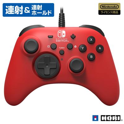 Lizenziertes Horipad für Nintendo Switch, rot, kabelgebundener Verbindungsschalter [Nintendo-Produkt] [Nintendo-kompatibel]
