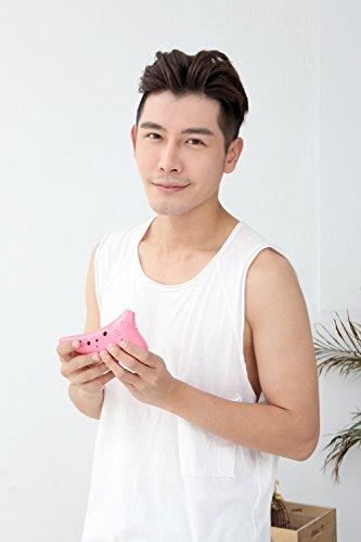 TNG Ocarina, 12-Hole Alto, Pink, Plastic, C Key, AC (with Strap), with Brass Tube, Resin, Pink