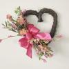 Valentine's Heart Wreath Artificial Rose Flower Wreath Spring Festival Decoration for Front Door Window Wedding Parties