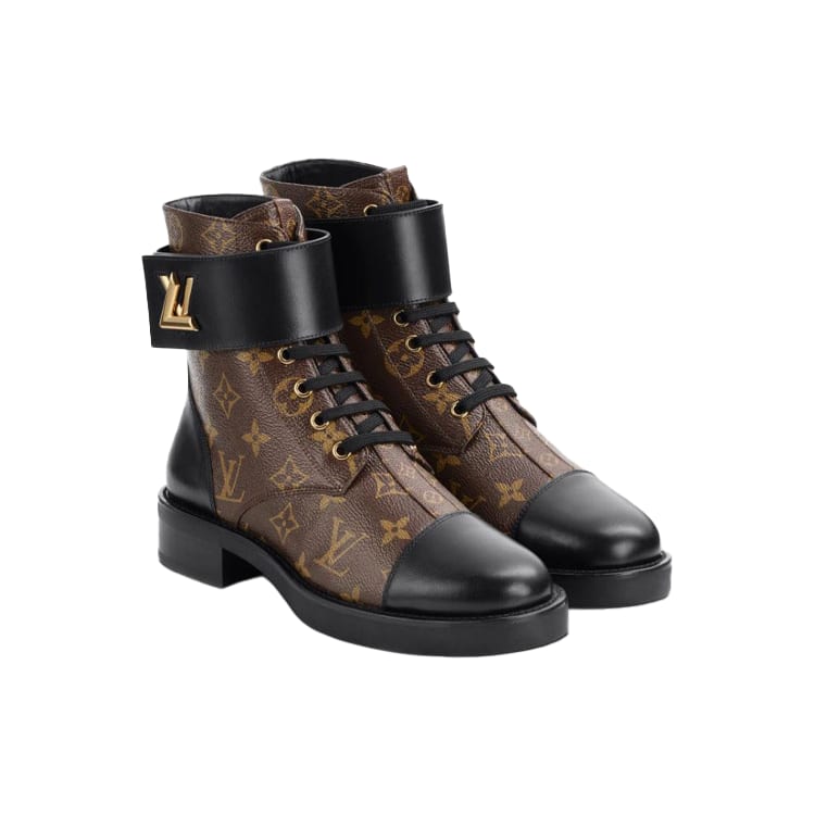 Louis Vuitton Lv Wonderland Monogram Canvas Combat Boots Brown Women's 1A2Q3I
