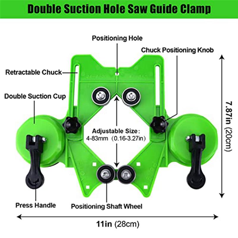 AD23-17 PCS Drill Bits Sets Hollow Drill Set With Double Suction Cups Guide Jig Fixture From 4Mm-83Mm