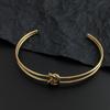 Simple Double Layer Steel Wire Bow Stainless Steel Gold Plated Bracelet, High Quality Waterproof Silver Jewelry, Gift for Women