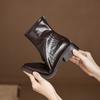 Maillard style retro square head thick heel temperament simple fashion boots autumn post zipper commuter style short boots