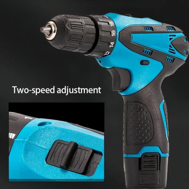 12V Cordless Impact Drill Electric Screwdriver Power Tool with 32N Torque Compact Automotive Handy Drill for Home DIY Projects
