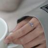 Ladies Adjustable Zircon Blue Butterfly Open Rings Jewelry