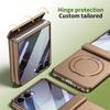 360 Rotating Skin Friendly Matte Magnetic Case For Samsung Galaxy Z Flip 7 8 6 5 Flip8 Stand Cover With Glass Screen Protector