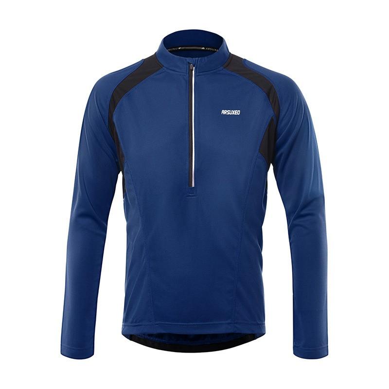 Men Women Quick Dry Cycling Jersey Long Sleeve Mountain Bike Top Breathable Half Zip Sportswear