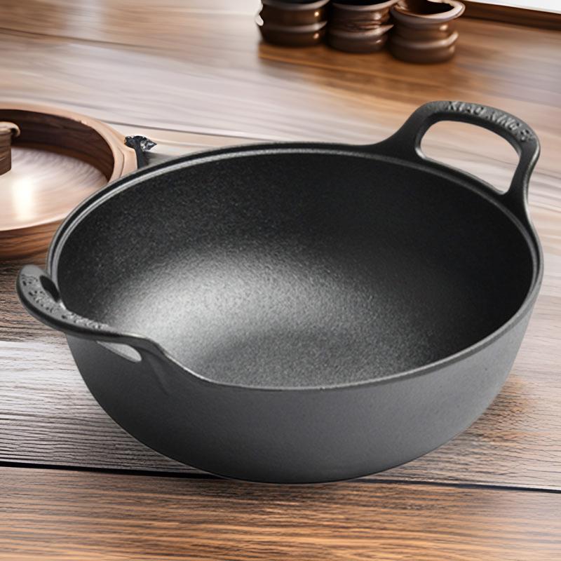 Thor's Cast Iron Yuanbao Double Ear Flat Bottom Stew Pot