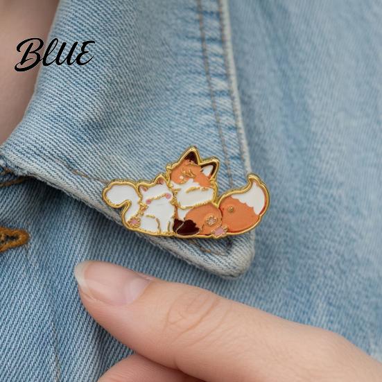 Zinc Alloy Brooch Enamel Animal Pin Bear Penguin Fox Dog Hedgehog Badge Women Jewelry Men Pin for Coats Sweaters Scarves Clothes Decorative Pins
