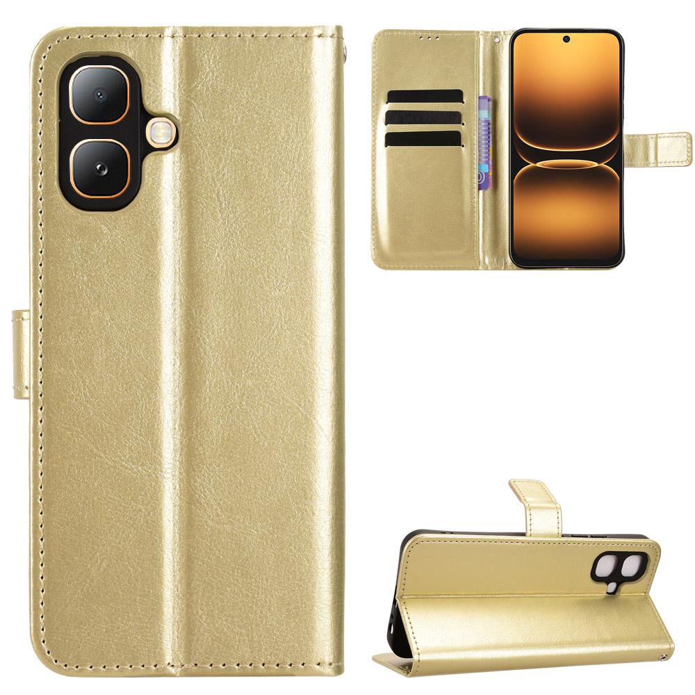 

Flip Cases for Infinix Smart 20 Leather Case [Flip Vintage Leather] Shockproof Durable Retro Phone Case for Infinix Smart 20 золотий