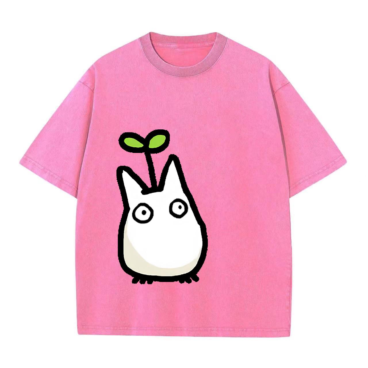 

Ретро-стираемая винтажная футболка Футболка Studio Ghibli Футболка Тоторо Футболка Осень-Зима Японская футболка Аниме Принт Мужская футболка M