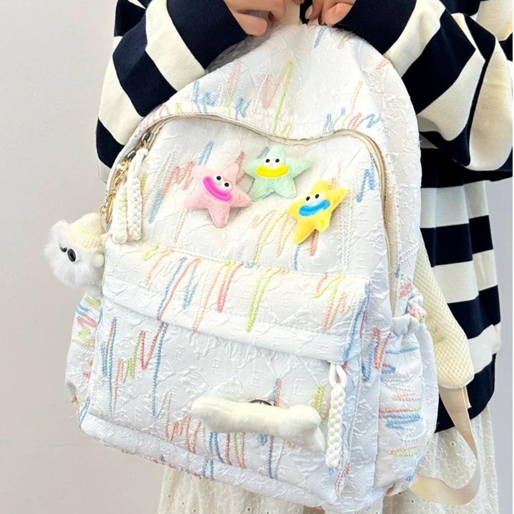 Zipper Students Schoolbags Large Capacity Casual Daypack Travel Backpack  for Teen