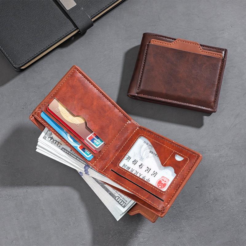 European American Minimalist Casual Men's Wallet With Large Capacity Multiple Card Slots Fashionable Short