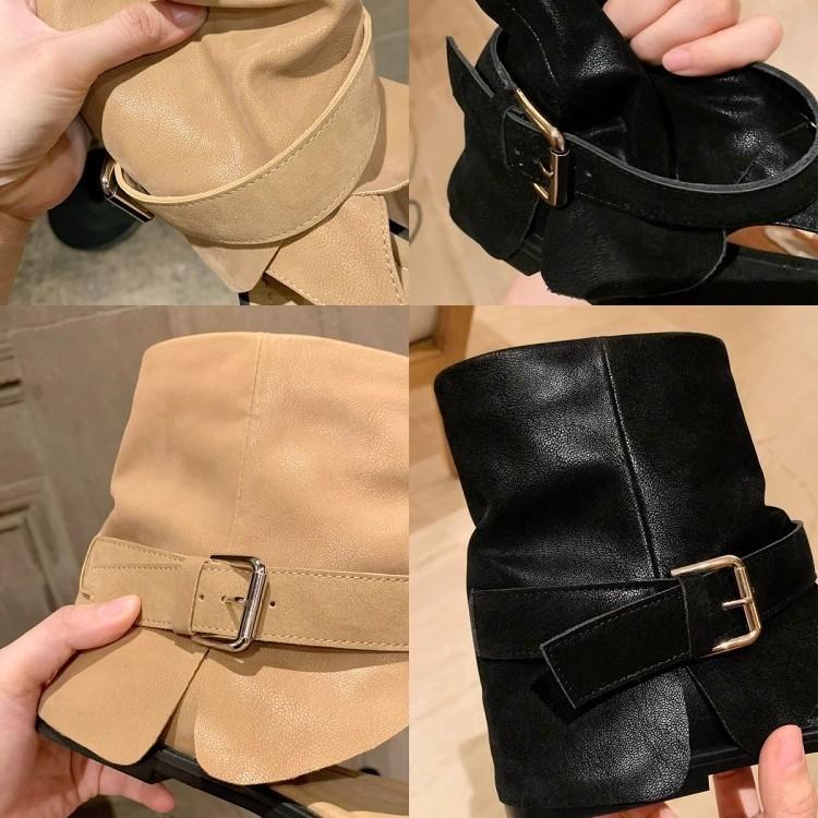 Grape mother same new fashionable Spice girl round head toe buckle belt outer wear medium tube cool boots spring and summer women sandals women
