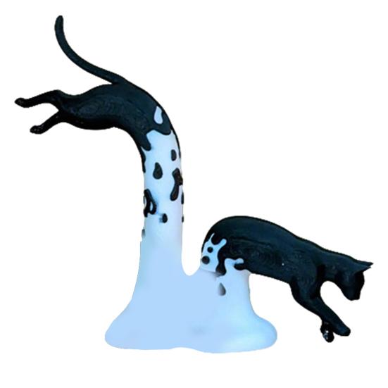 

Фігурка кота 3D-друк Новинка Статуетка стрибаючого кота Колекційна скульптура тварини для декору домашнього настільного столу полиці