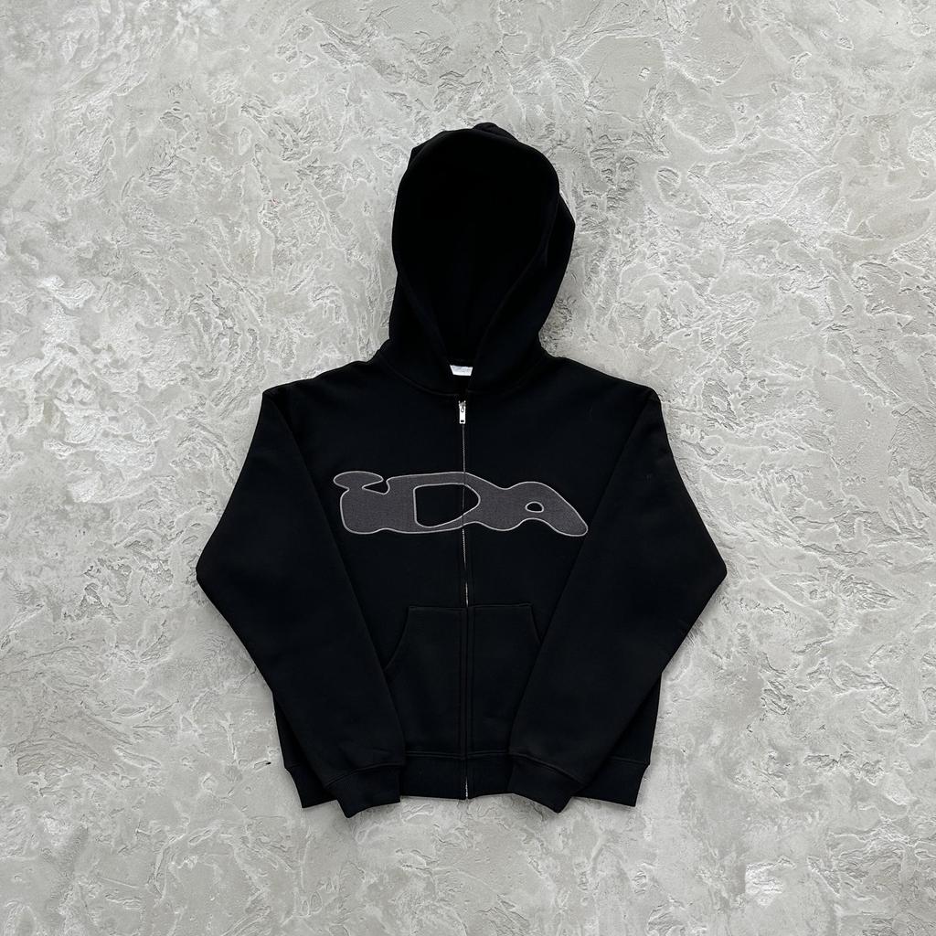 Ida.sply European & American Style Hip Hop Zipper Cardigan - Loose Pure Cotton Hooded Sweatshirt