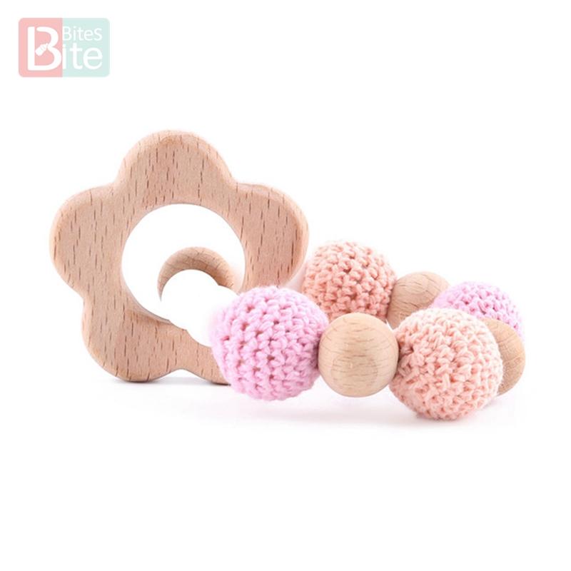 Bite Bites 1Pc Wooden Aniaml Cartoon Baby Bracelet Rattles Wood Teether Toys Bpa Free Wooden Blank Rodent Children'S Goods Toys