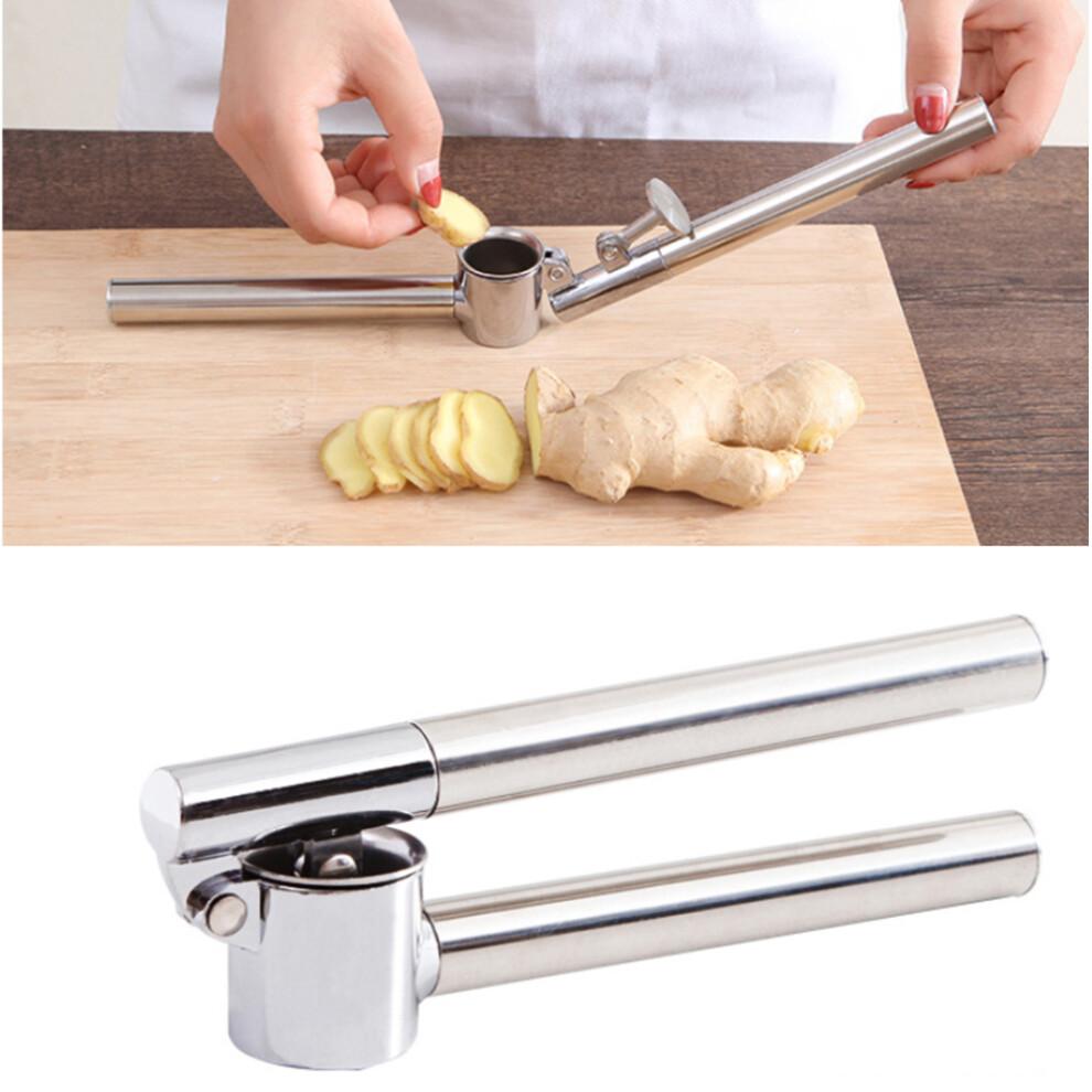 Stainless Steel Garlic Press Squeezer Masher Juicer Kitchen Tool