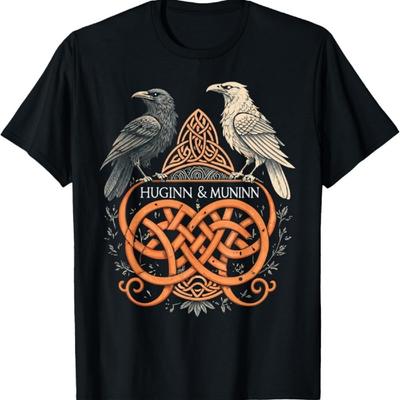 Celtic Knotwork Ravens – Huginn & Muninn Viking T-Shirt