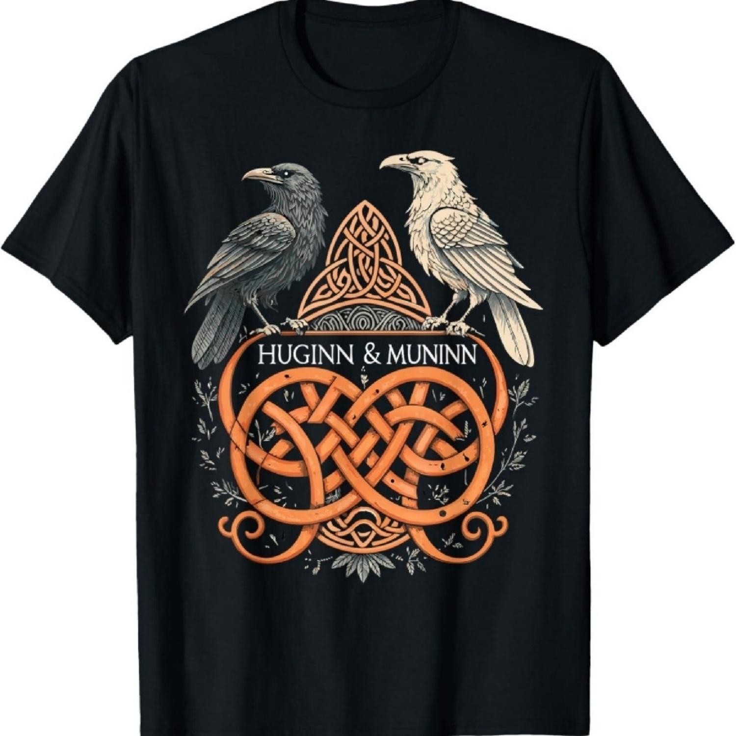 Кельтский узел - Вороны - Хугинн и Мунин Викинг Футболка S чёрный