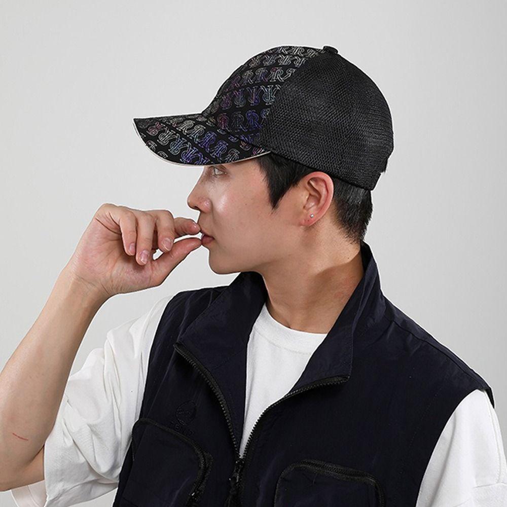 Letter Embroidered Mesh Baseball Cap Breathable Sun Hat Fashion Peaked Cap Summer