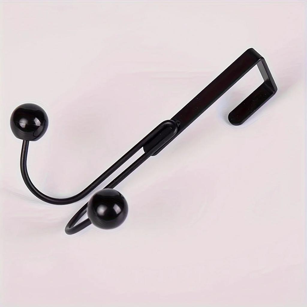 1pc Iron Simple Door Hooks, Nail-free Wardrobe Door Hooks, Metal Craft Coat Multi-functional Double-headed Hooks