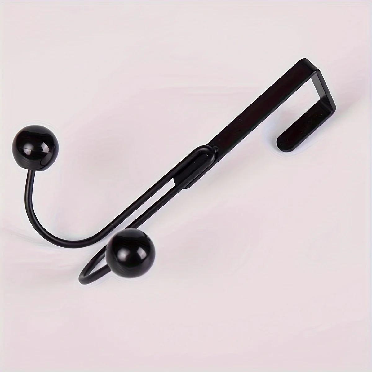 

1 шт. Железные простые дверные крючки, Безгвоздевые крючки для дверцы шкафа, Металлические кованые многофункциональные двусторонние крючки для одежды чёрный