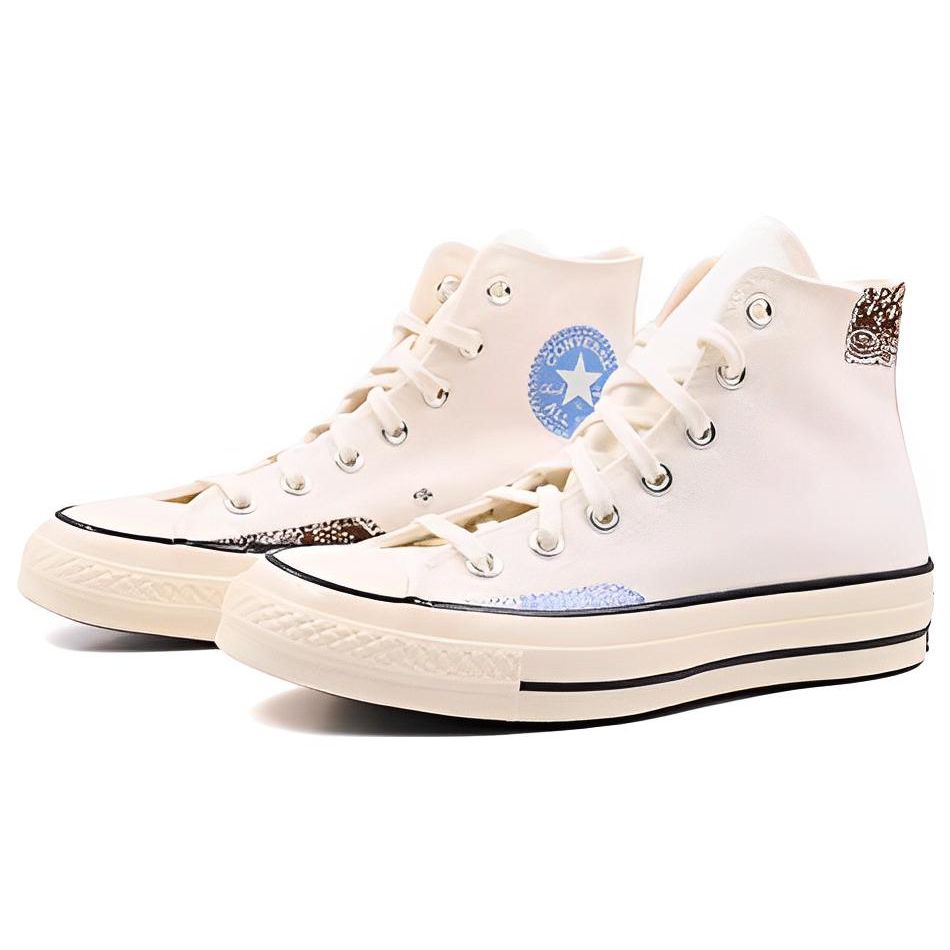 Converse Chuck 70 High Crafted Ollie Patch - Egret Unisex Sneakers Cream Light-Blue Tawny-Owl A04500C