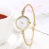 Fashion Women No Scale Round Dial Alloy Wire Band Bangle Quartz Wrist Watch