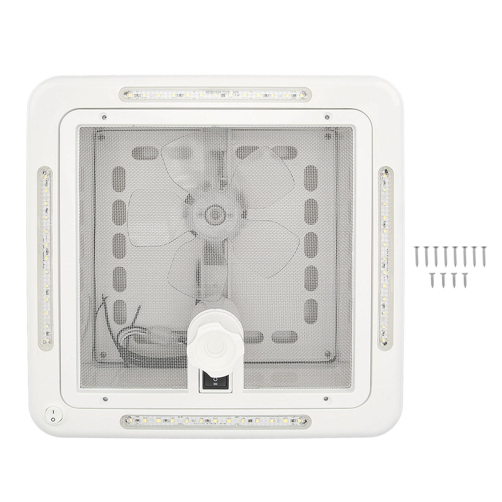 

Вентилятор на крышу автодома 11 X 11 дюймов 12 В Малошумный Двухрежимный Впускной Вытяжной Вентилятор для Автодома с 4 световыми полосами для Кэма