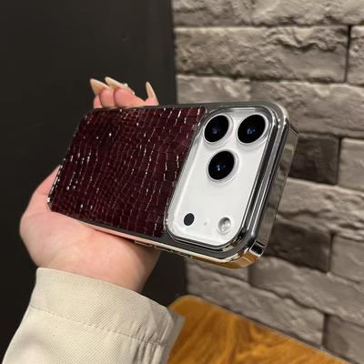 Luxus Glänzendes Krokodilleder Muster Hülle Für iPhone 17 Air 16 15 14 13 12 11 Pro Max Plus Galvanisiert Kühl Rüstung Stoßfest Abdeckung