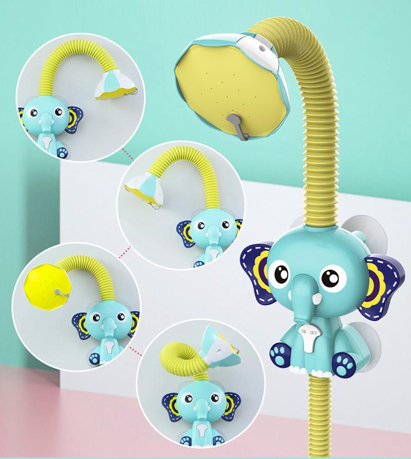 Non-Toxic New Bath Toys Baby Water Game Elephant Model Faucet Shower Electric Water Spray Toy Swimming Bathroom Baby Toys For Kids Gifts