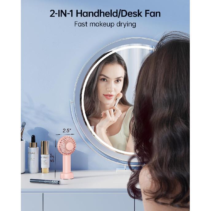 SWEETFULL Mini Portable Fan - Rechargeable Handheld Fan, 3 Speeds Personal Small Hand Gifts for Travel Essentials, Lash, Makeup, Eyelash, Kids,