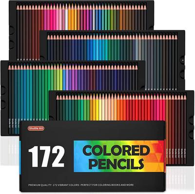 Lápices de colores Shuttle Art de 172 colores, para colorear para adultos, papel metálico para ilustraciones, ideal para la entrada al jardín de infancia, regalo, colores, a base de aceite.