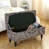 Printed Storage Ottoman Cover Elastic Foldable Bedroom Footstool Covers Bench Stool Furniture Protector Sofa Footrest Slipcover